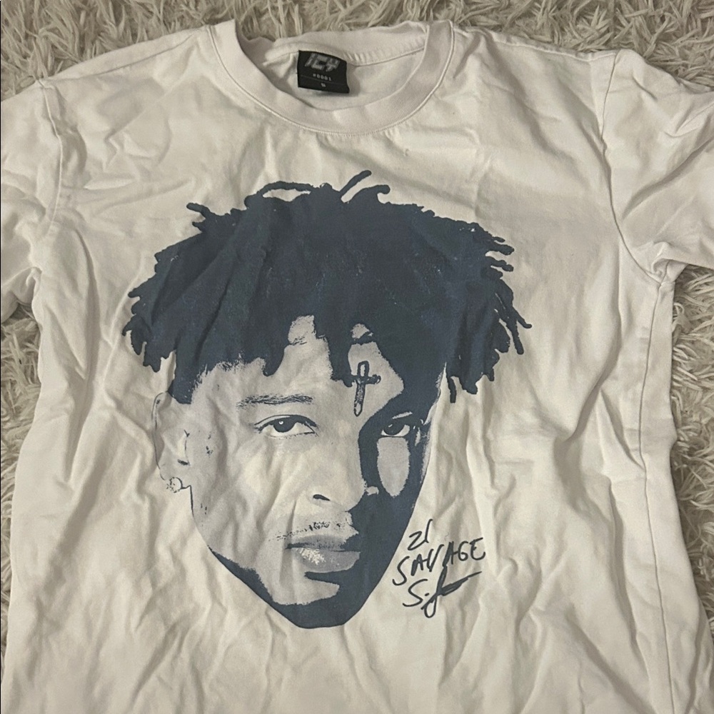 Kids' White and Blue Graphic Tee